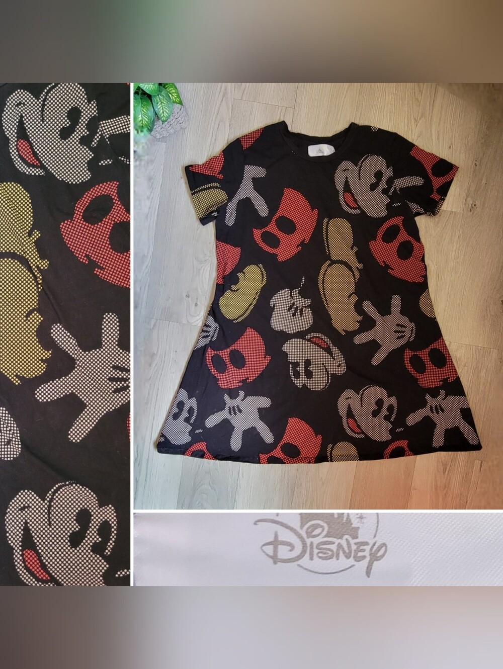 Disney Parks Mickey Mouse Parts Collection Print A-Line Skater Dress, US Large